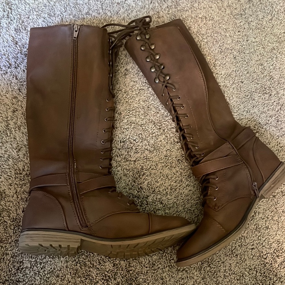 Lace up Knee high boots